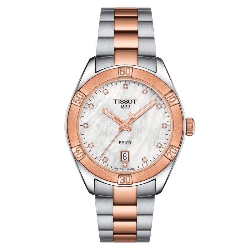 OROLOGIO BICOLORE DONNA TISSOT PR 100 SPORT CHIC