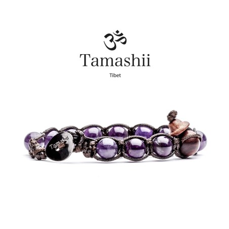 BRACCIALE AMETISTA UOMO-DONNA TAMASHII 1 GIRO BHS900-8 TAMASHII