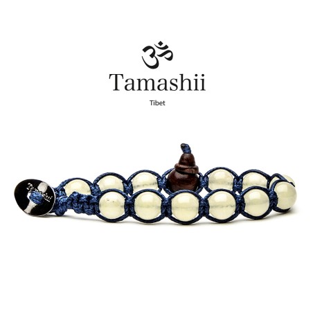 BRACCIALE GIADA GIALLA UOMO-DONNA TAMASHII 1 GIRO blues900-224 TAMASHII