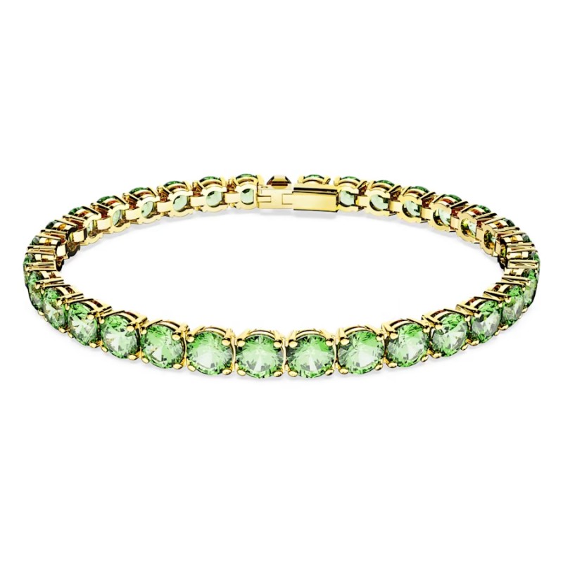 BRACCIALE TENNIS TAGLIO TONDO VERDE M SWAROVSKI