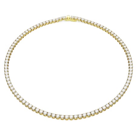 COLLANA TENNIS BIANCA PLACCATA COLOR ORO SWAROVSKI 5681795 SWAROVSKI