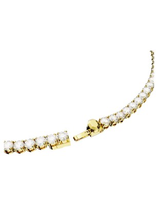 COLLANA TENNIS BIANCA PLACCATA COLOR ORO SWAROVSKI 5681795 SWAROVSKI