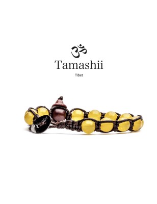 BRACCIALE AGATA GIALLA UOMO-DONNA TAMASHII 1 GIRO BHS900-62 TAMASHII