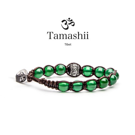 BRACCIALE AGATA VERDETAMASHII RUOTA DELLA PREGHIERA bhs1100-12 TAMASHII