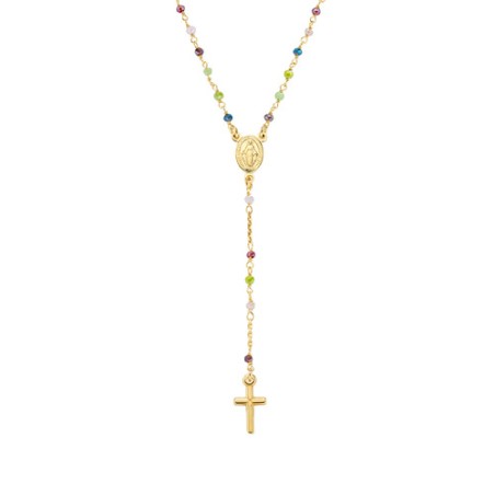 ROSARIO CLASSICO CRISTALLI MULTICOLOR DONNA AMEN  CRO10GARVE4 AMEN