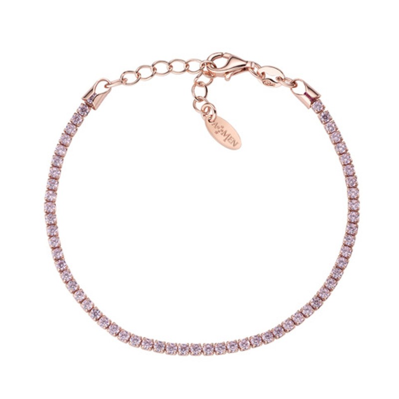 BRACCIALE TENNIS ROSÈ ZIRCONI ROSA DONNA AMEN 