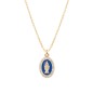 COLLANA MINI MEDAGLIA MIRACOLOSA SMALTATA  BLU DONNA AMEN 