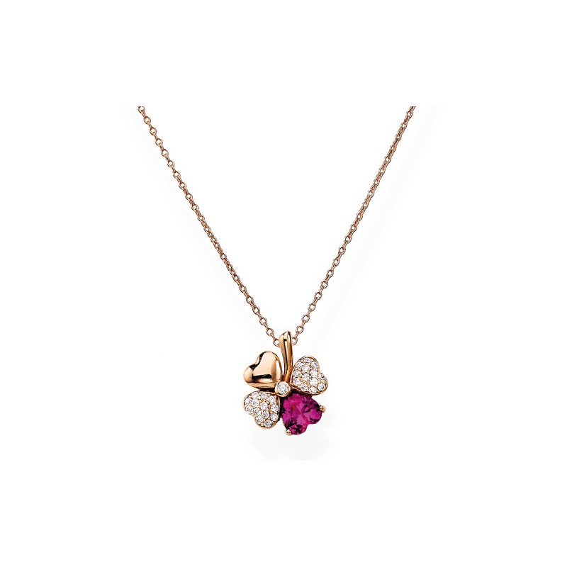 COLLANA QUADRICUORE ROSE' DONNA AMEN 