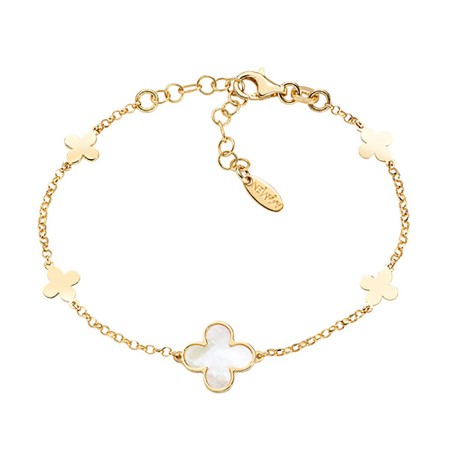 BRACCIALE DORATO FIORE DI MADREPERLA DONNA AMEN  BRFIMPGB2 AMEN