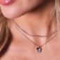 COLLANA QUADRICUORE CON ZIRCONI BIANCHI DONNA AMEN 