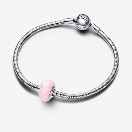 CHARM VETRO OPALE GLITTER ROSA DONNA PANDORA 