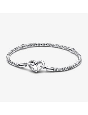 BRACCIALE MAGLIA GEOMETRICA CHIUSURA CUORE MIS18 DONNA PANDORA 