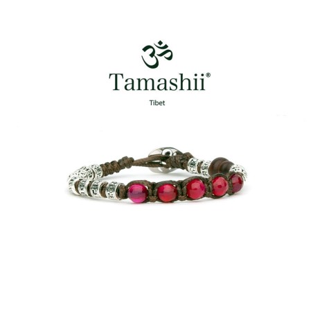 BRACCIALE AGATA ROSSA UOMO-DONNA TAMASHII  BHS924-S4-34 TAMASHII