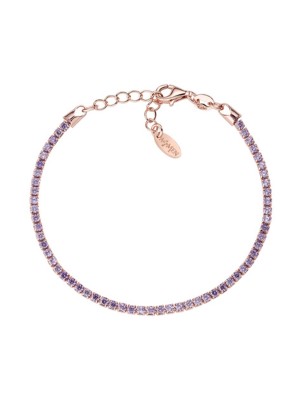 BRACCIALE TENNIS ROSE ZIRCONI LILLA DONNA AMEN  BTRLI16 AMEN