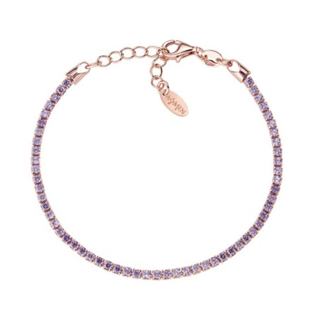 BRACCIALE TENNIS ROSE ZIRCONI LILLA DONNA AMEN  BTRLI16 AMEN