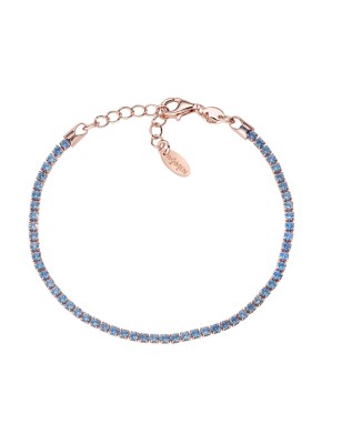 BRACCIALE TENNIS ROSE ZIRCONI AZZURRI DONNA AMEN 