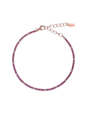 BRACCIALE TENNISMANIA ZIRCONI FUCSIA E BIANCHI AMEN