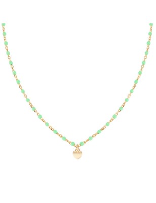 COLLANA CUORE CON SMALTO VERDE DONNA AMEN