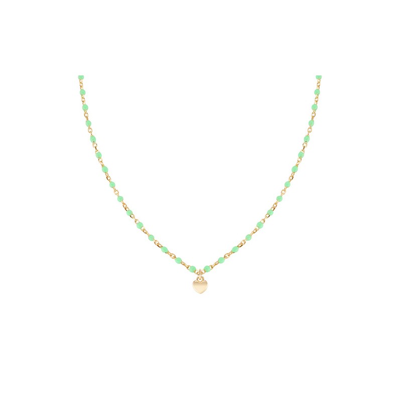 COLLANA CUORE CON SMALTO VERDE DONNA AMEN