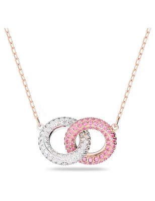 COLLANA STONE CERCHI INTRECCIATI ROSA DONNA SWAROVSKI  5642884 SWAROVSKI