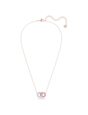 COLLANA STONE CERCHI INTRECCIATI ROSA DONNA SWAROVSKI  5642884 SWAROVSKI