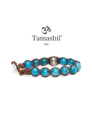 BRACCIALE STONE COLLAR BLU TAMASHII RUOTA DELLA PREGHIERA BHS1100-204 TAMASHII