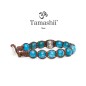 BRACCIALE STONE COLLAR BLU TAMASHII RUOTA DELLA PREGHIERA