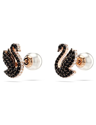 ORECCHINI A LOBO CIGNO NERO DONNA SWAROVSKI SWAN 5684608 SWAROVSKI