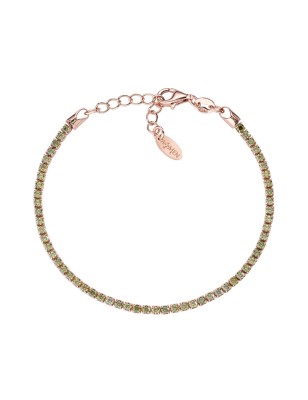 BRACCIALE TENNIS ROSE ZIRCONI VERDI DONNA AMEN  BTRVE16 AMEN