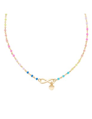 COLLANA INFINITO CUORE MULTICOLOR DONNA AMEN