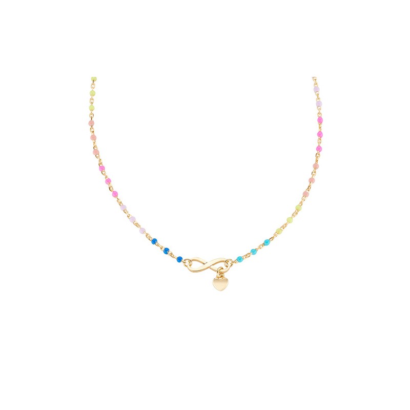 COLLANA INFINITO CUORE MULTICOLOR DONNA AMEN