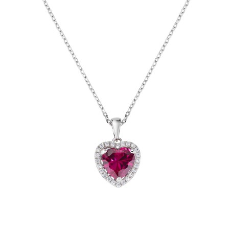 COLLANA BIG DIAMONDS CUORE RUBINO DONNA AMEN  CLTIHBRBZ AMEN