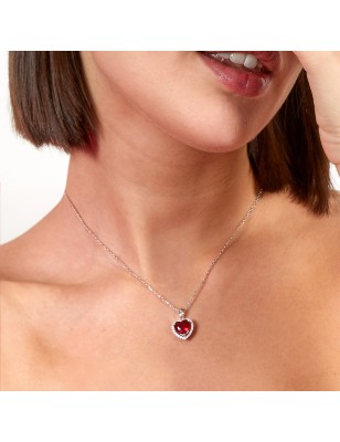 COLLANA BIG DIAMONDS CUORE RUBINO DONNA AMEN 