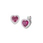 ORECCHINI CUORE DI ZIRCONE RUBINO DONNA AMEN 