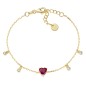 BRACCIALE DORATO CHANDELIER CON CUORE RUBINO AMEN