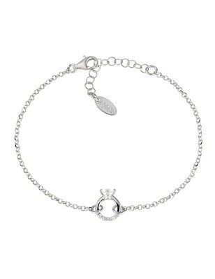 BRACCIALE CON ANELLO SOLITARIO BIANCO DONNA AMEN 