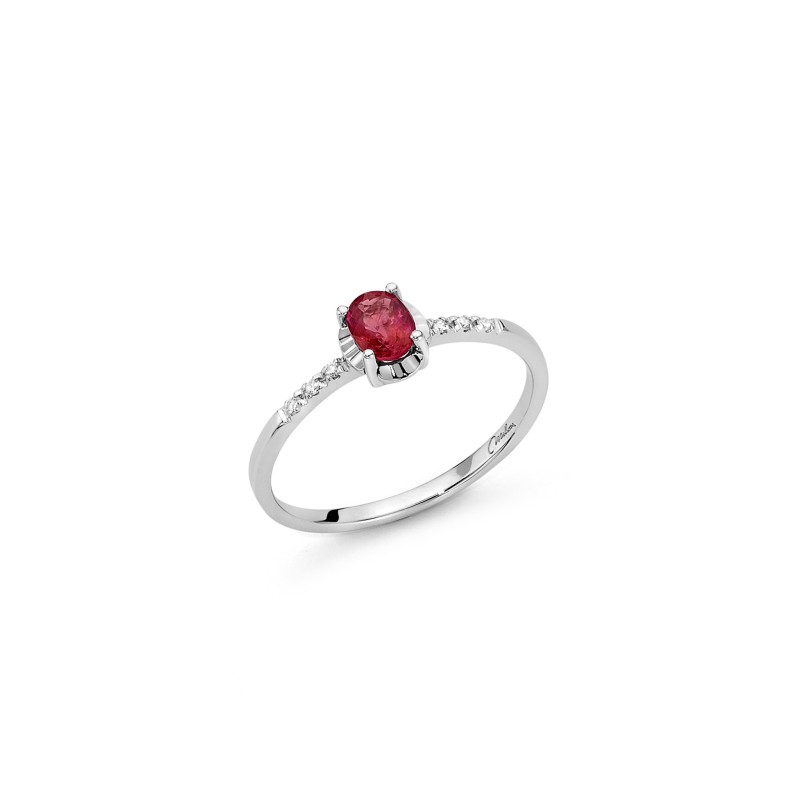 ANELLO RUBINO E DIAMANTI DONNA MILUNA LE GEMME