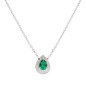 COLLANA GOCCIA D'AMORE ZIRCONE VERDE DONNA AMEN 