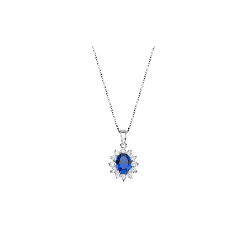 COLLANA ROYAL LADY ZIRCONE BLU DONNA AMEN 