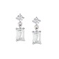 ORECCHINI PRINCESS ZIRCONE RETTANGOLARE BIANCO DONNA AMEN 