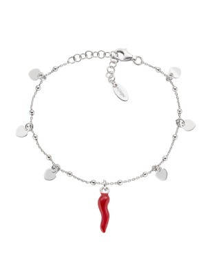 BRACCIALE CORNETTO CUORE RODIO DONNA AMEN CORNETTI