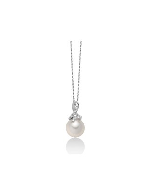 COLLANA ORO BIANCO E DIAMANTE DONNA MILUNA LE PERLE