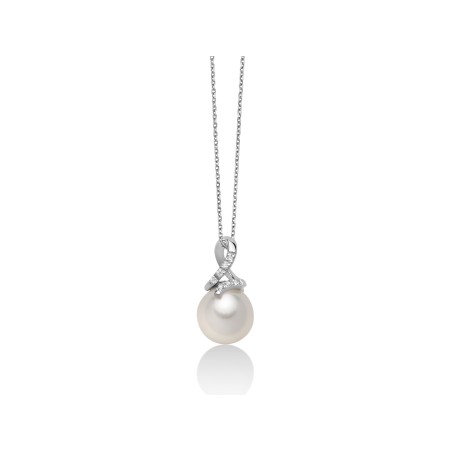 COLLANA ORO BIANCO E DIAMANTE DONNA MILUNA LE PERLE PCL6124X MILUNA