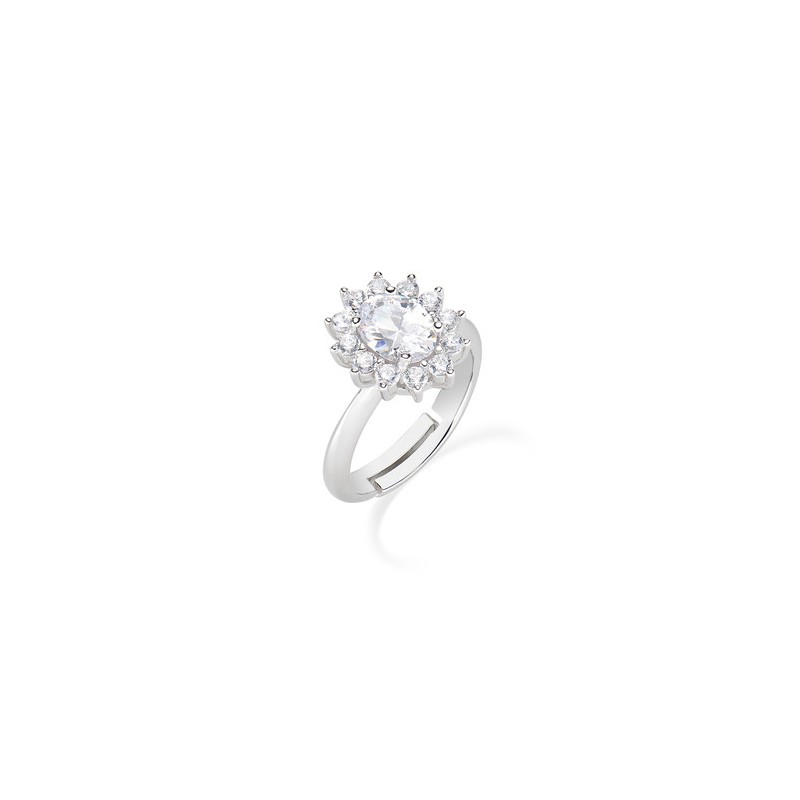 ANELLO ADATTABILE ROYAL LADY ZIRCONE BIANCO AMEN