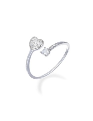 ANELLO REGOLABILE CUORE E PUNTO LUCE DONNA AMEN RPHBBZ3 AMEN