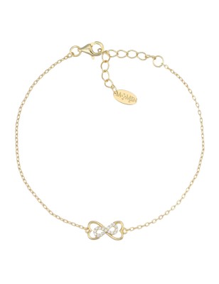 BRACCIALE DORATO INFINITO CON ZIRCONI DONNA AMEN