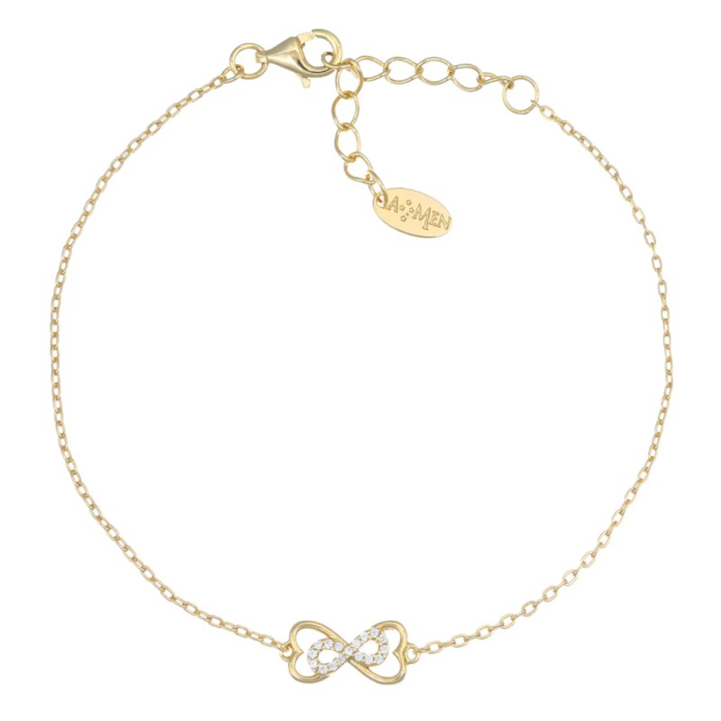 BRACCIALE DORATO INFINITO CON ZIRCONI DONNA AMEN